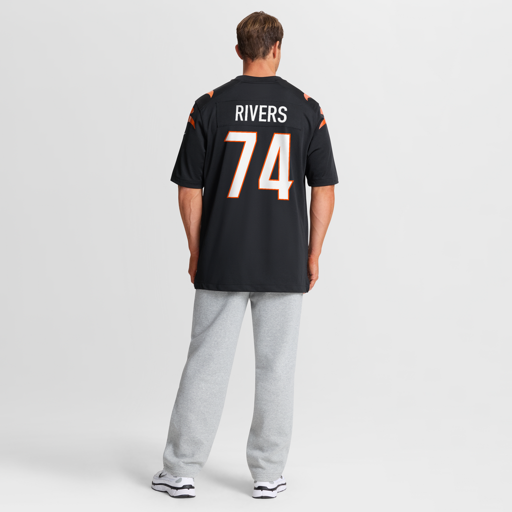 Men's Cincinnati Bengals Jalen Rivers Nike  Black Team Game Jersey