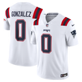 Men's New England Patriots Christian Gonzalez Nike White Vapor F.U.S.E. Stitched Limited Jersey