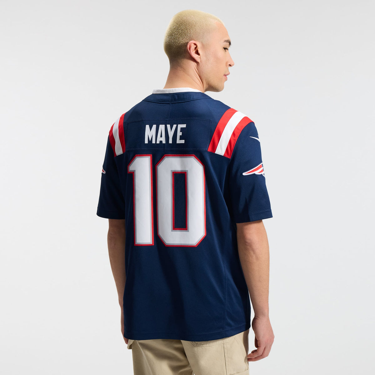 Men's New England Patriots Drake Maye Nike Navy Team Vapor F.U.S.E. Stitched Limited Jersey