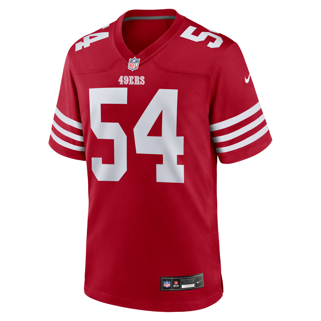 Men's San Francisco 49ers Fred Warner Nike White Player Game Jersey