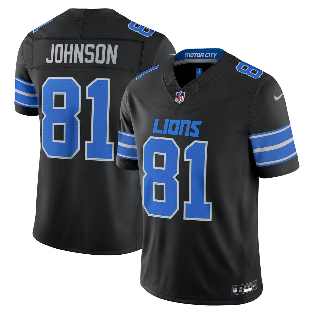 Men's Detroit Lions Calvin Johnson Nike Blue Vapor F.U.S.E. Stitched Retired Limited Jersey