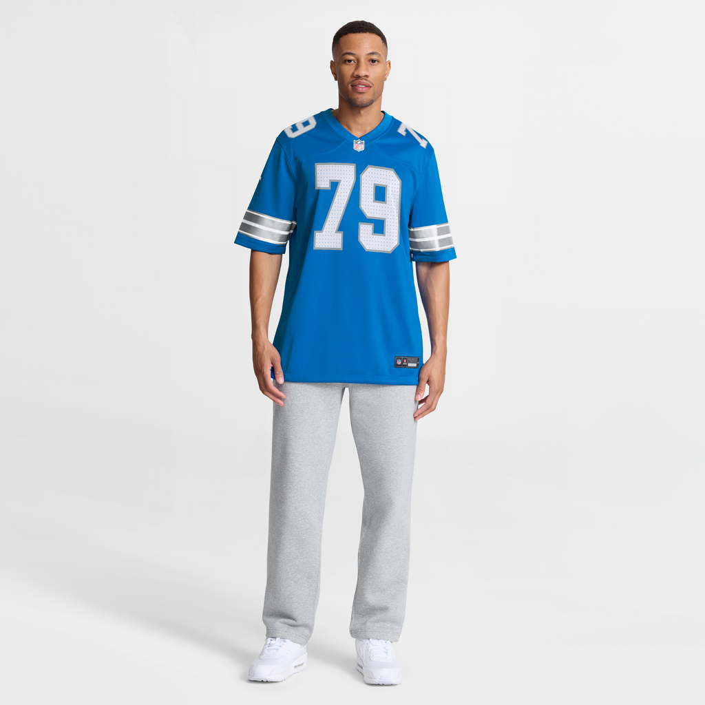 Men's Detroit Lions Larry Borom Nike  Blue Team Game Jersey