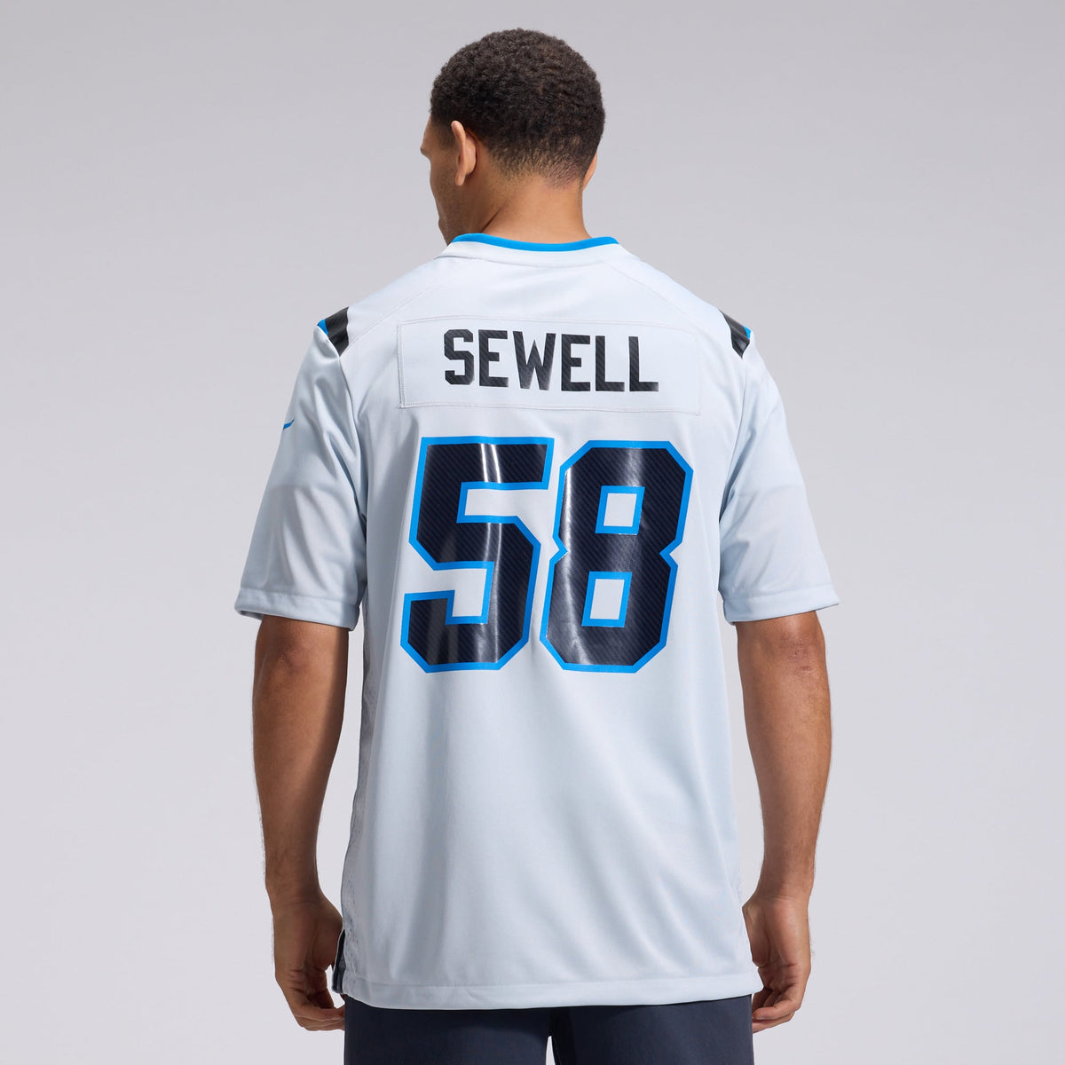 Men's Detroit Lions Penei Sewell Nike Silver 2026 Rivalries Collection Game Jersey