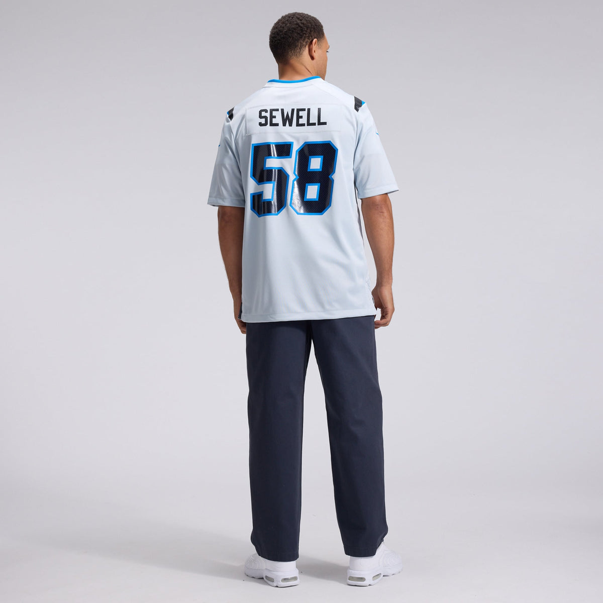 Men's Detroit Lions Penei Sewell Nike Silver 2026 Rivalries Collection Game Jersey