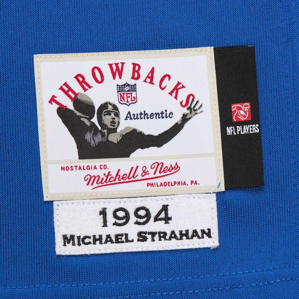 Men's New York Giants 1994 Michael Strahan Mitchell & Ness Royal Authentic Throwback Retired Player Jersey
