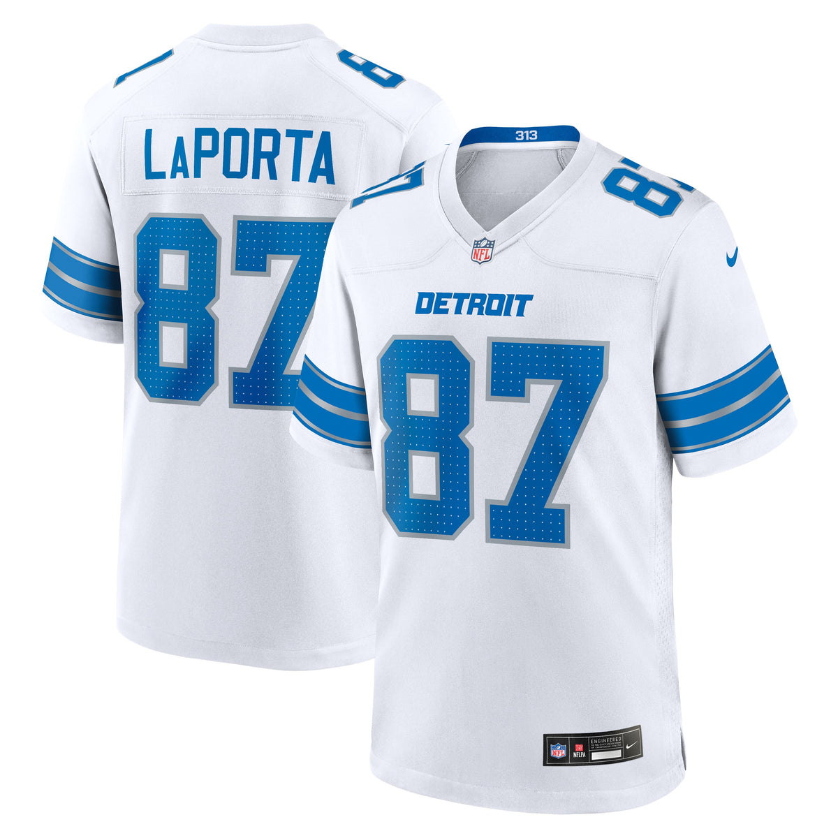Men's Detroit Lions Sam LaPorta Nike Blue Game Jersey