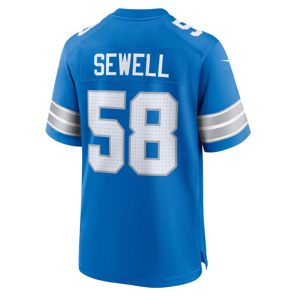 Men's Detroit Lions Penei Sewell Nike Blue Game Jersey