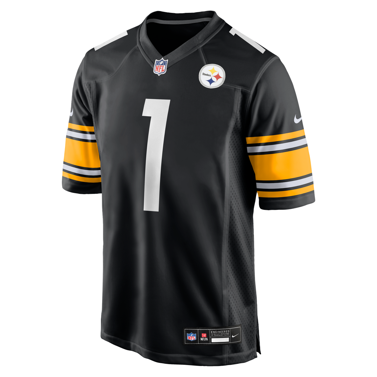 Men's Pittsburgh Steelers Number 1 Dad Nike Black Game Jersey