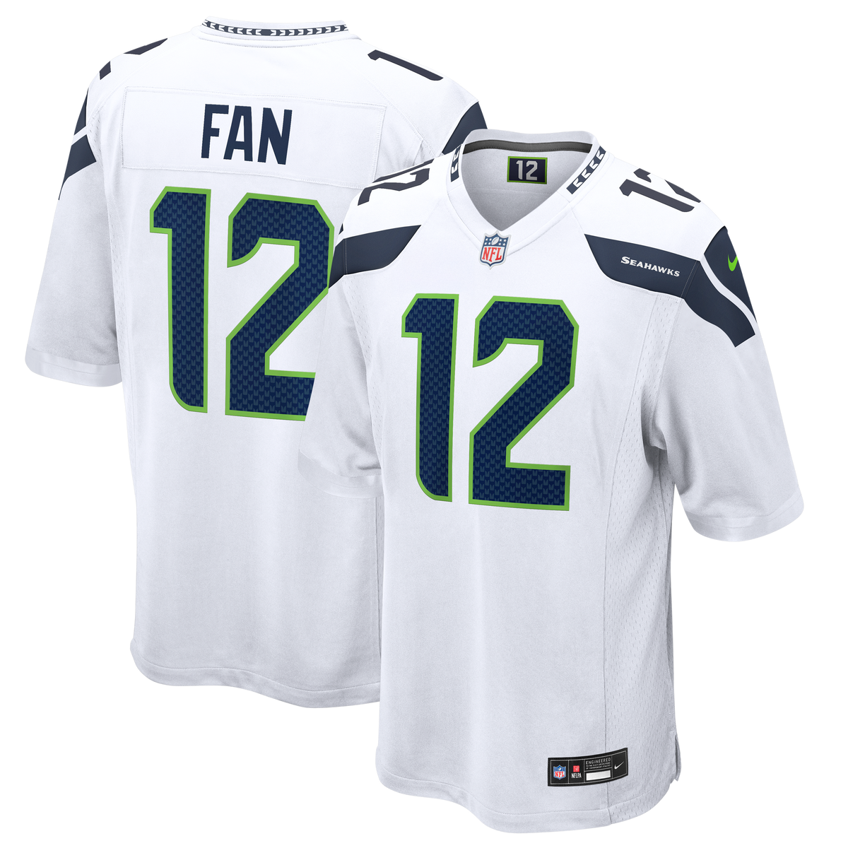 Men's Seattle Seahawks 12s Nike White Game Jersey