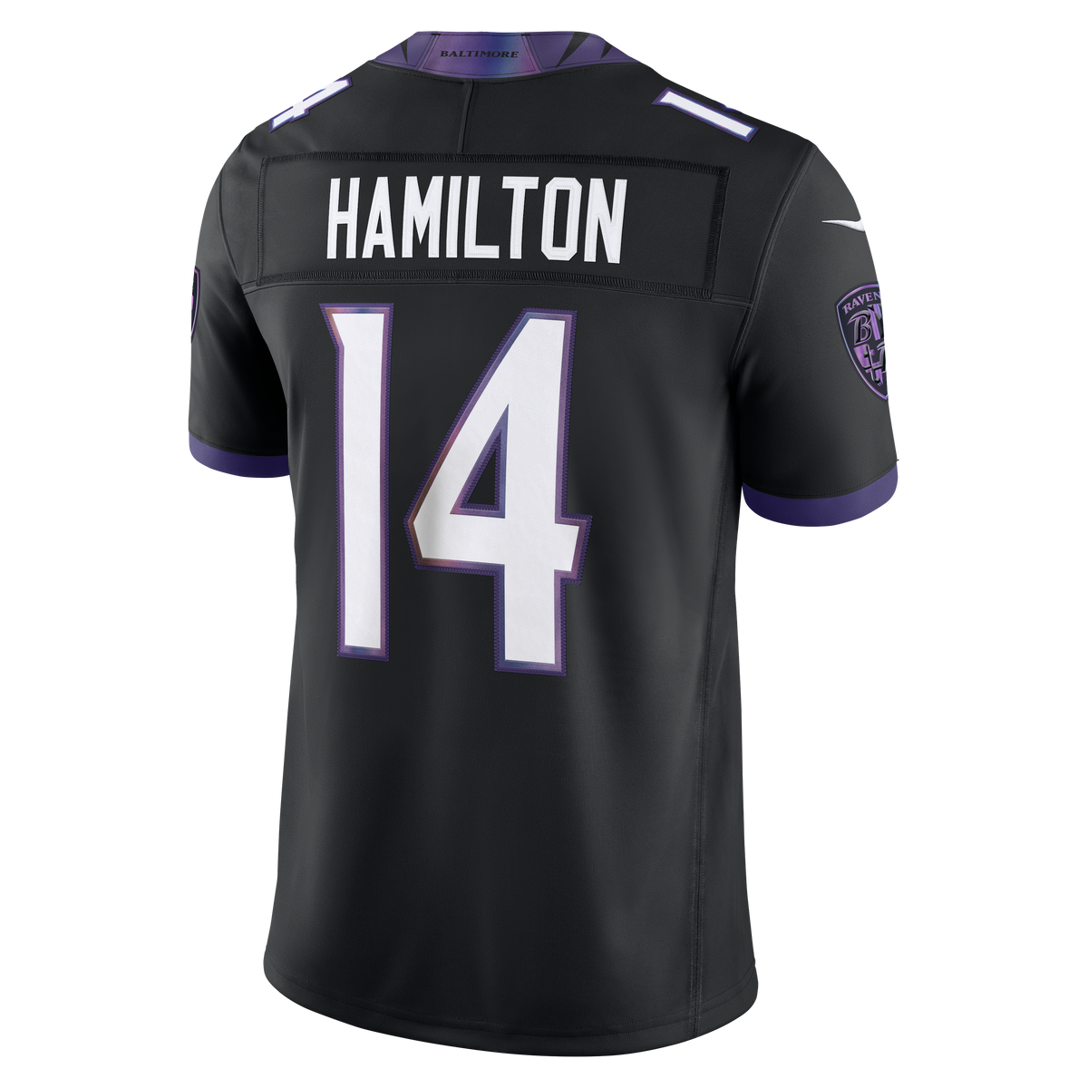 Men's Baltimore Ravens Kyle Hamilton Nike Black Alternate Vapor F.U.S.E. Stitched Limited Jersey
