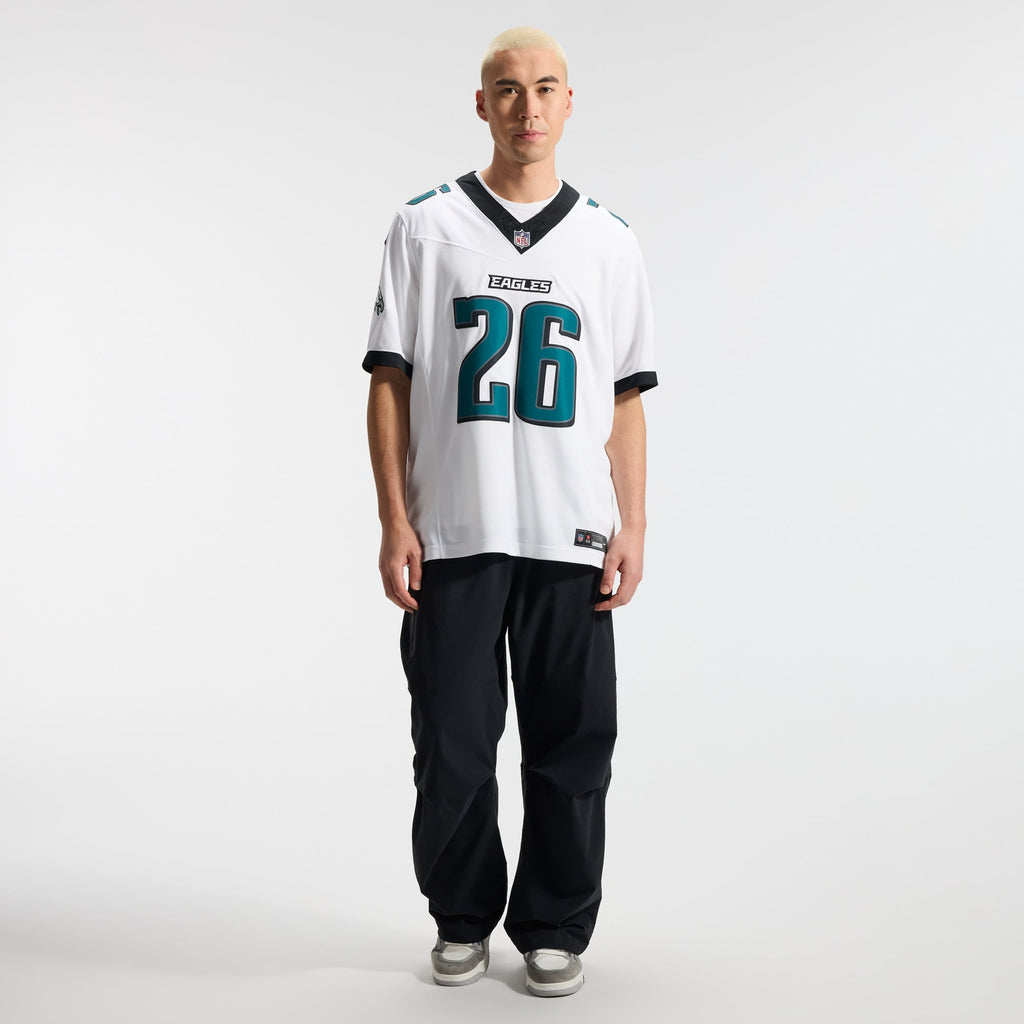 Men's Philadelphia Eagles Saquon Barkley Nike White Vapor F.U.S.E. Stitched Limited Jersey