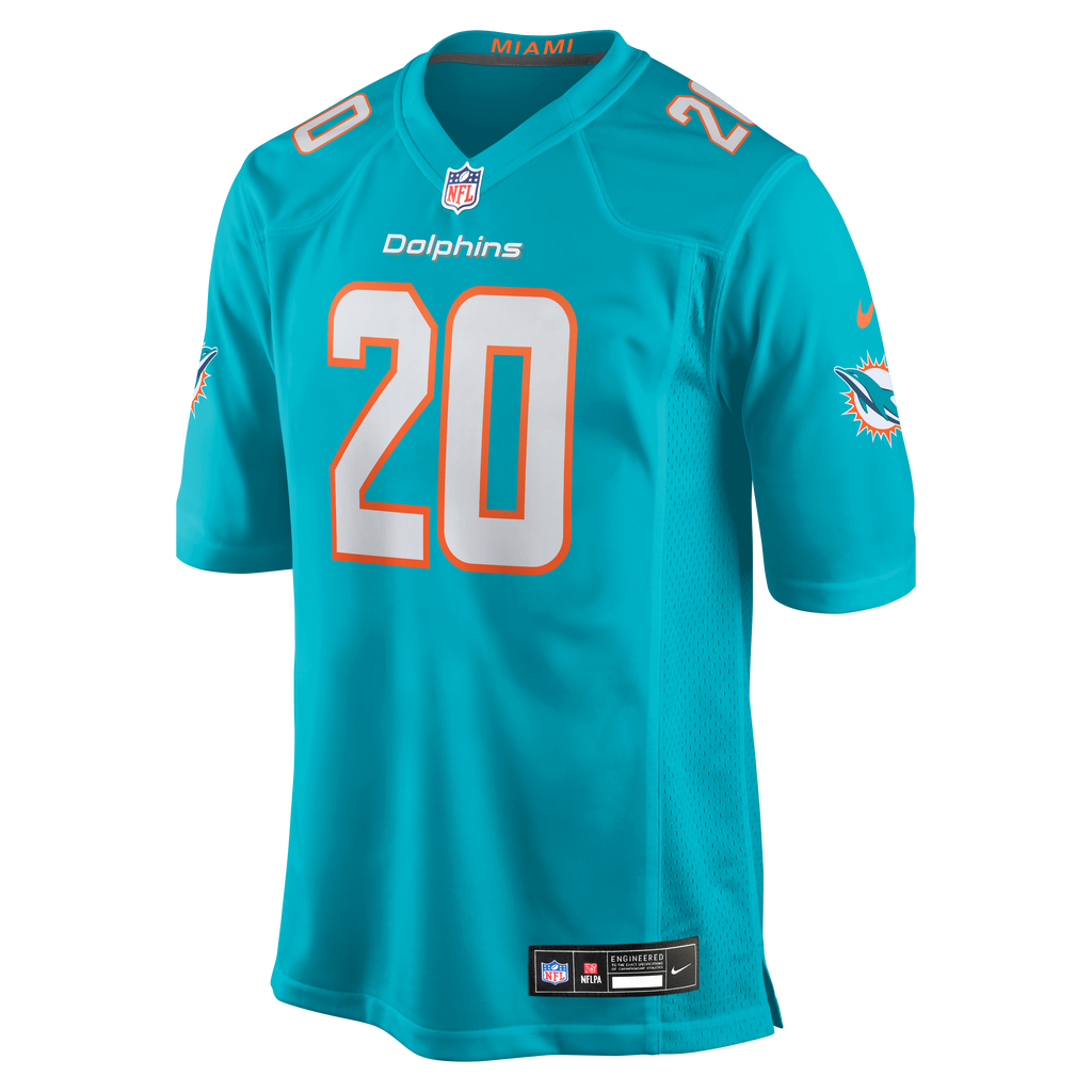 Men's Miami Dolphins Jordyn Brooks Nike  Aqua  Game Jersey