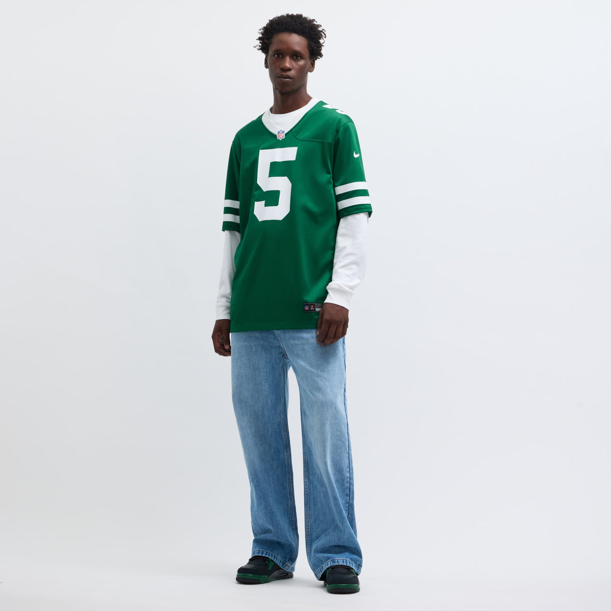 Men's New York Jets Garrett Wilson Nike Legacy Black Alternate Game Jersey