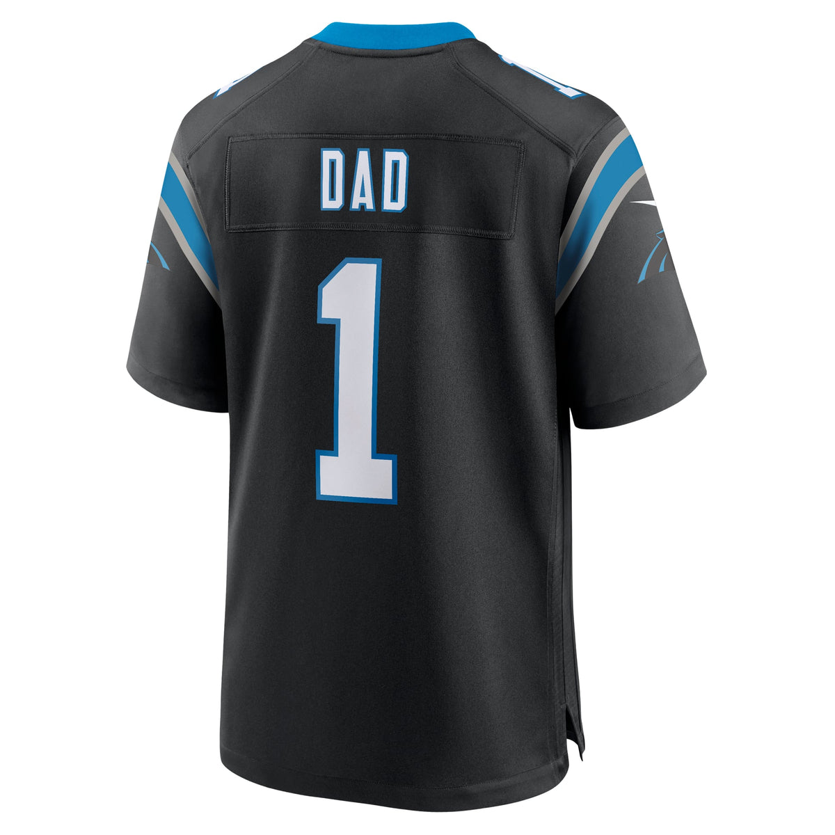 Men's Carolina Panthers Number 1 Dad Nike Black Game Jersey
