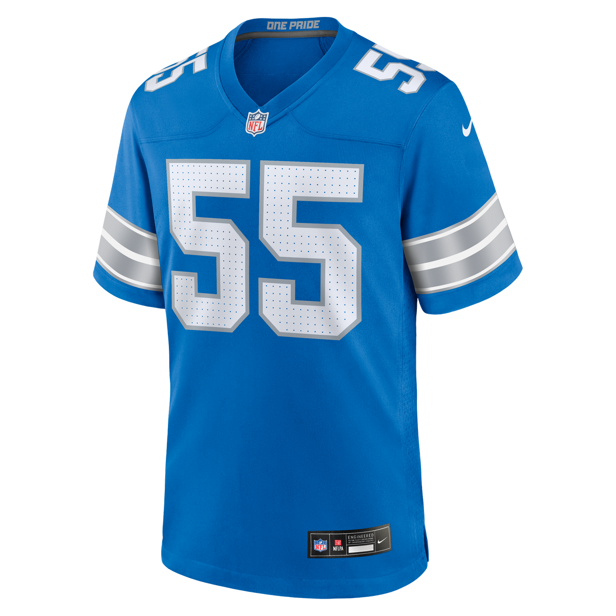 Men's Detroit Lions Derrick Barnes Nike  Blue Team Game Jersey