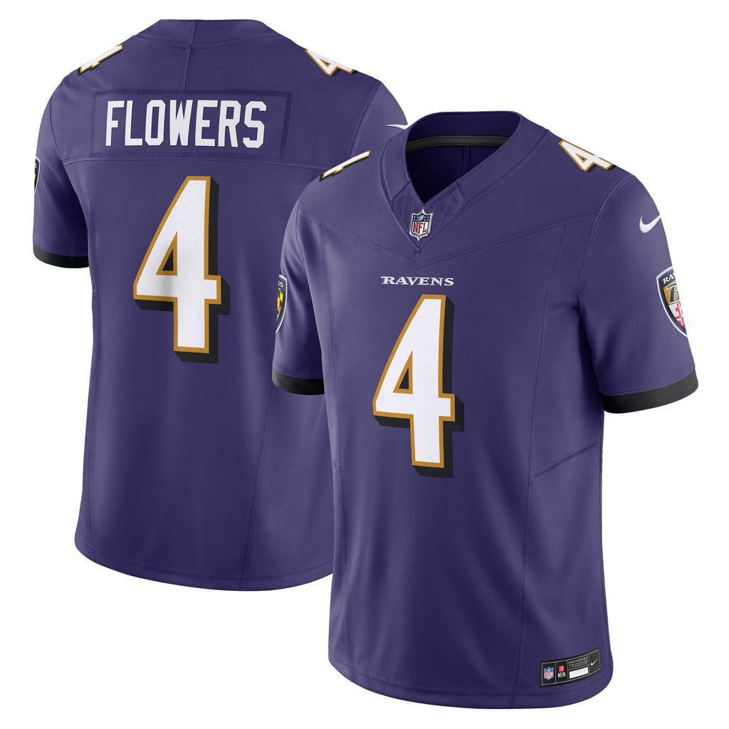 Men's Baltimore Ravens Zay Flowers Nike Purple Vapor F.U.S.E. Limited Jersey