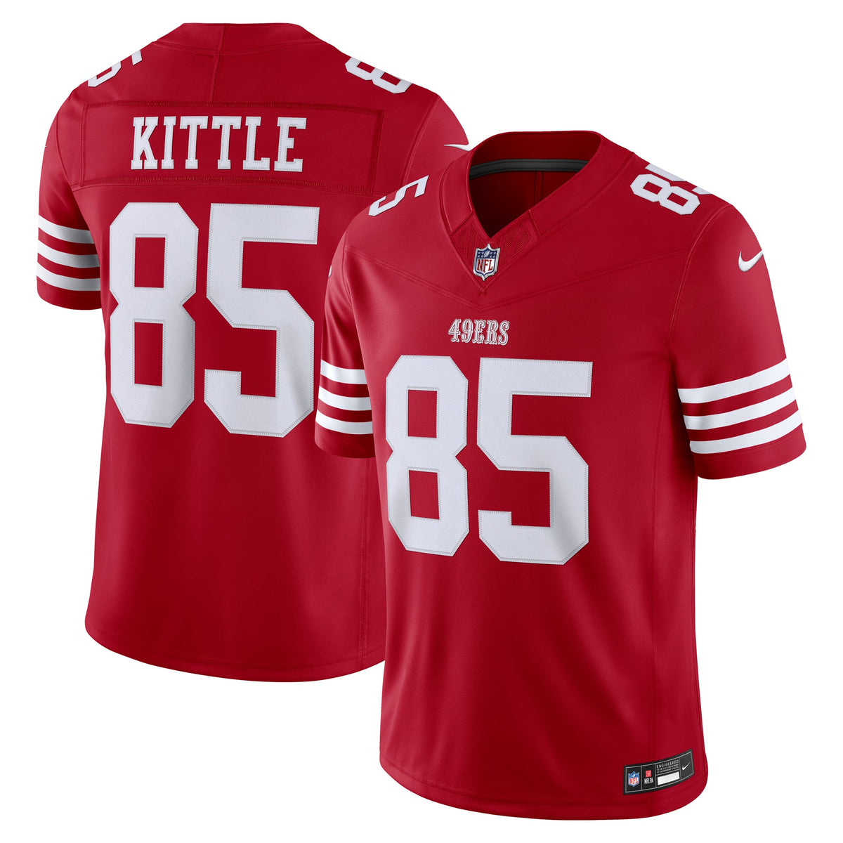 Men's San Francisco 49ers George Kittle Nike White Alternate Vapor F.U.S.E. Stitched Limited Jersey