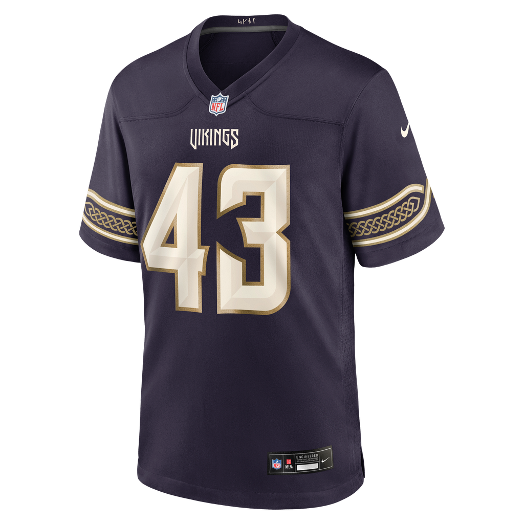 Men's Minnesota Vikings Andrew Van Ginkel Nike Purple 2026 Rivalries Collection Game Jersey