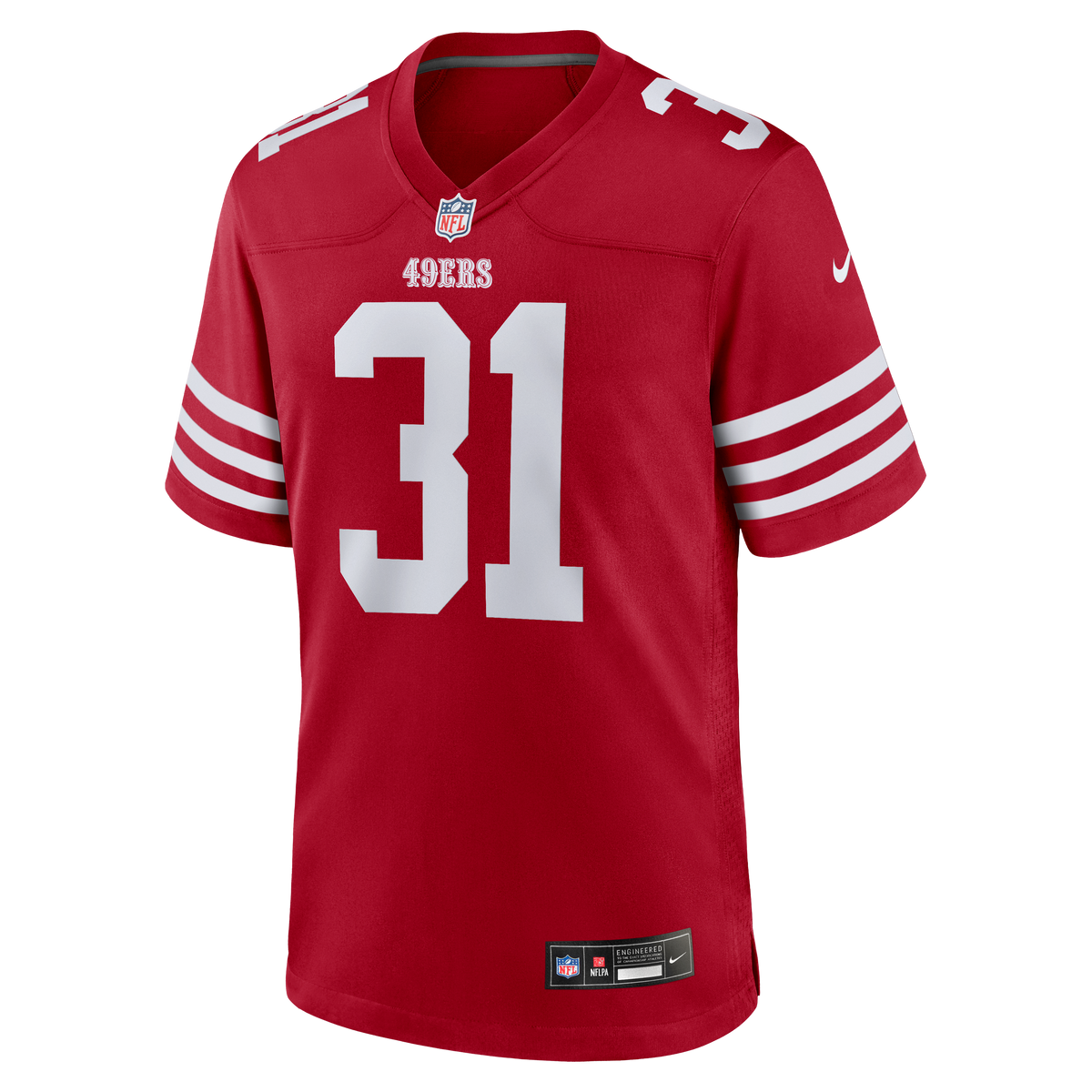 Men's San Francisco 49ers Isaac Guerendo Nike  Scarlet  Game Jersey