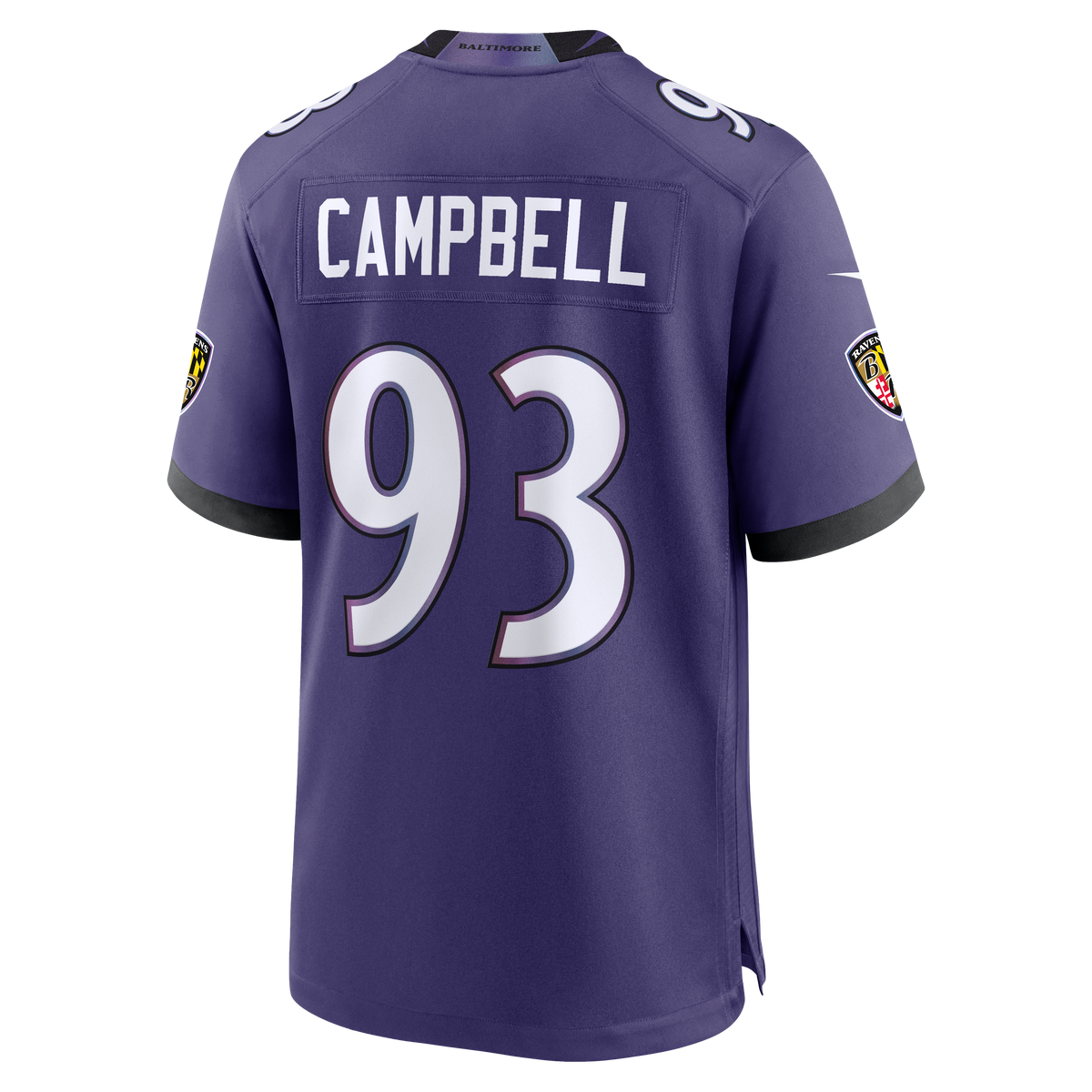 Men's Baltimore Ravens Calais Campbell Nike Purple Team Game Jersey