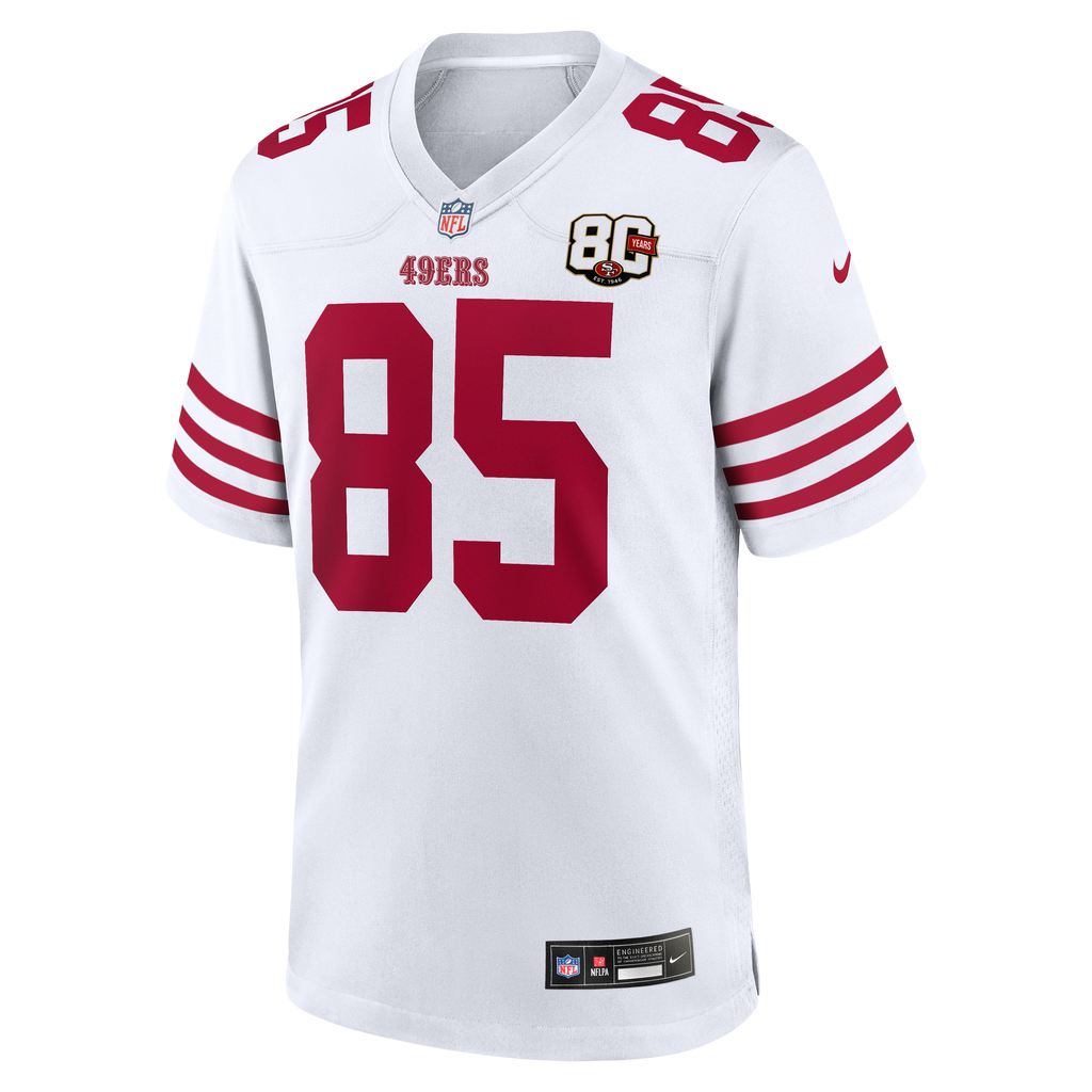 Men's San Francisco 49ers George Kittle Nike White 80th Anniversary Game Jersey