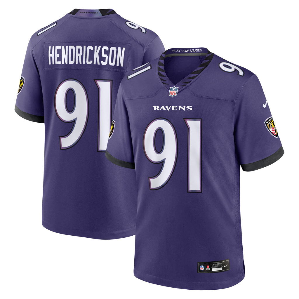 Men's Baltimore Ravens Trey Hendrickson Nike Purple Team Game Jersey