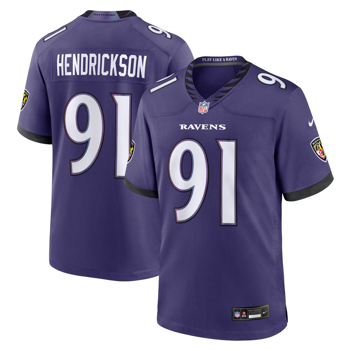 Men's Baltimore Ravens Trey Hendrickson Nike Black Alternate Game Jersey