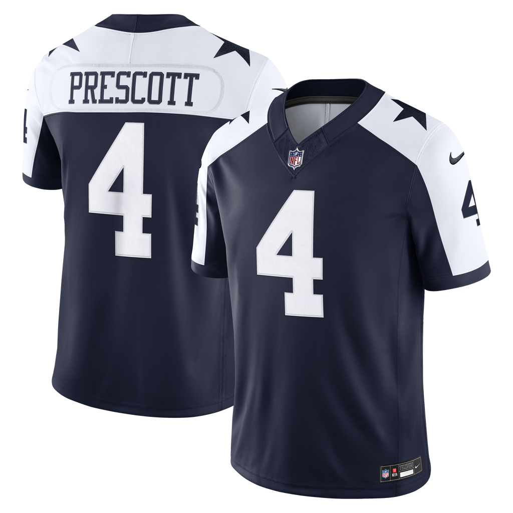 Men's Dallas Cowboys Dak Prescott Nike Navy Alternate Vapor F.U.S.E. Stitched Limited Jersey