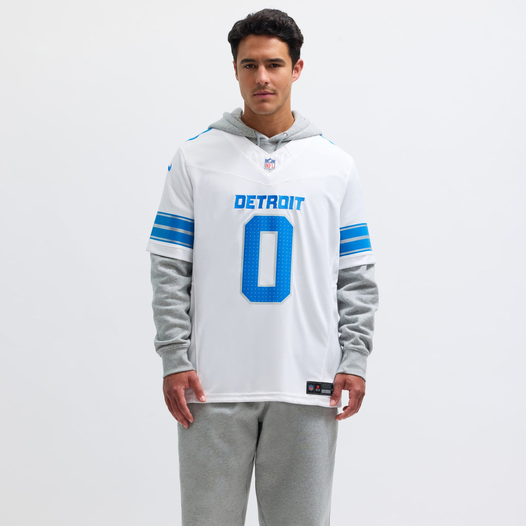 Men's Detroit Lions Jahmyr Gibbs Nike White Vapor F.U.S.E. Limited Jersey