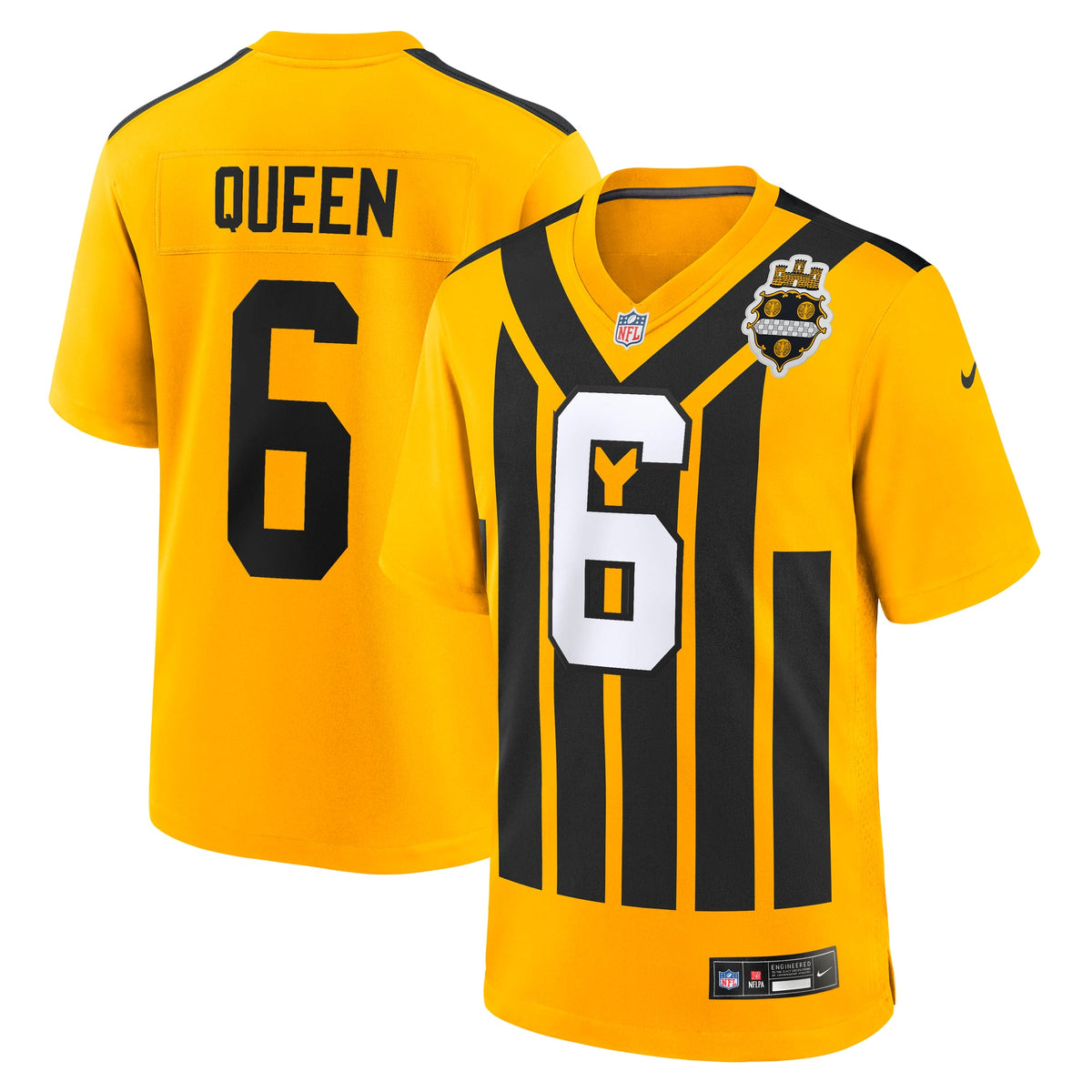 Men's Pittsburgh Steelers Patrick Queen Nike Black Game Player Jersey