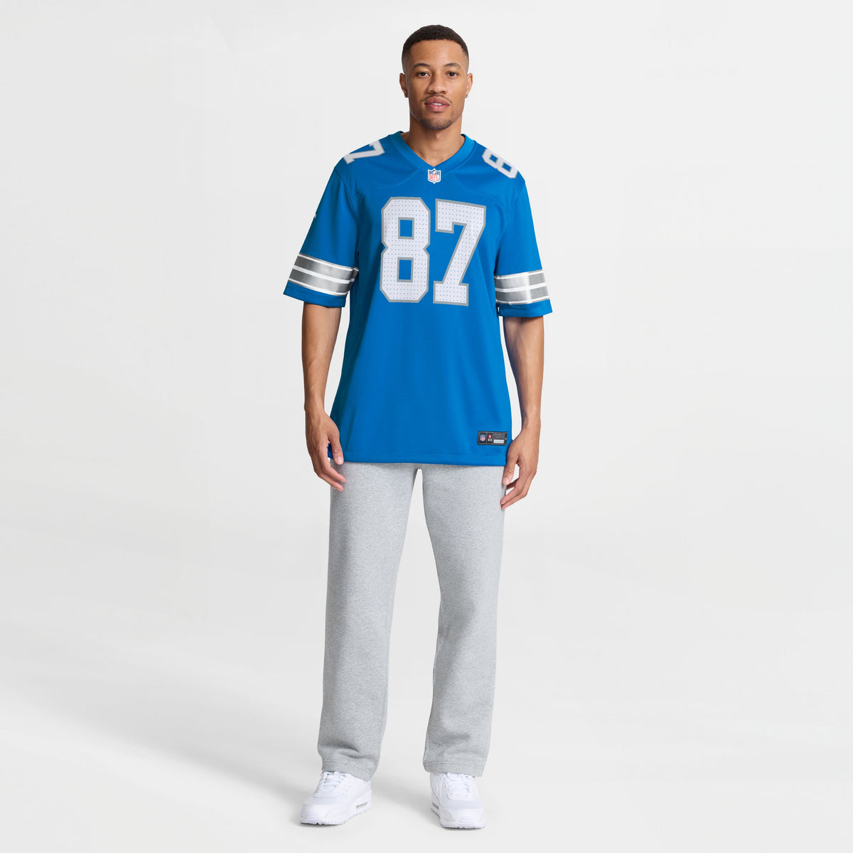 Men's Detroit Lions Sam LaPorta Nike  White White Game Jersey