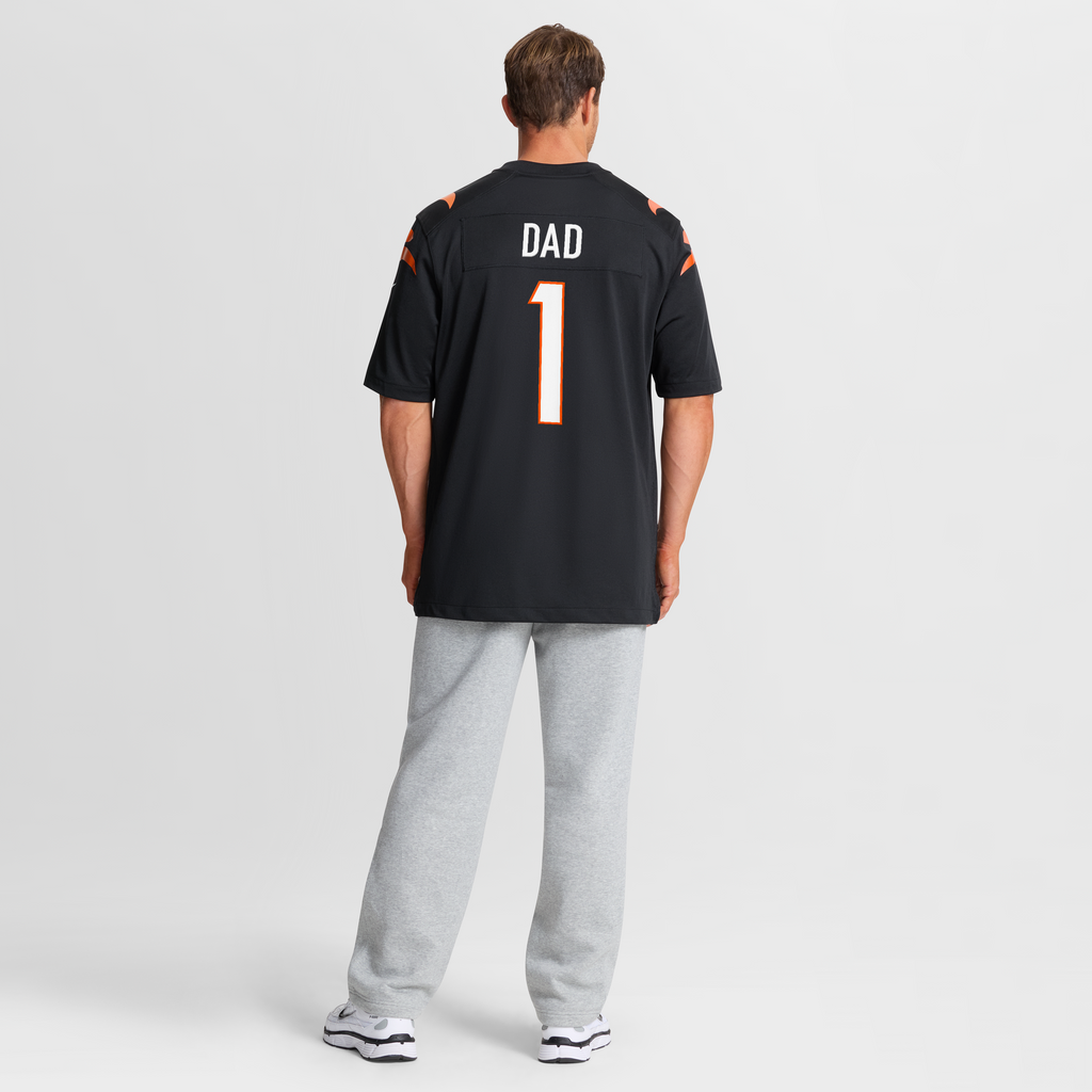 Men's Cincinnati Bengals Number 1 Dad Nike Black Game Jersey