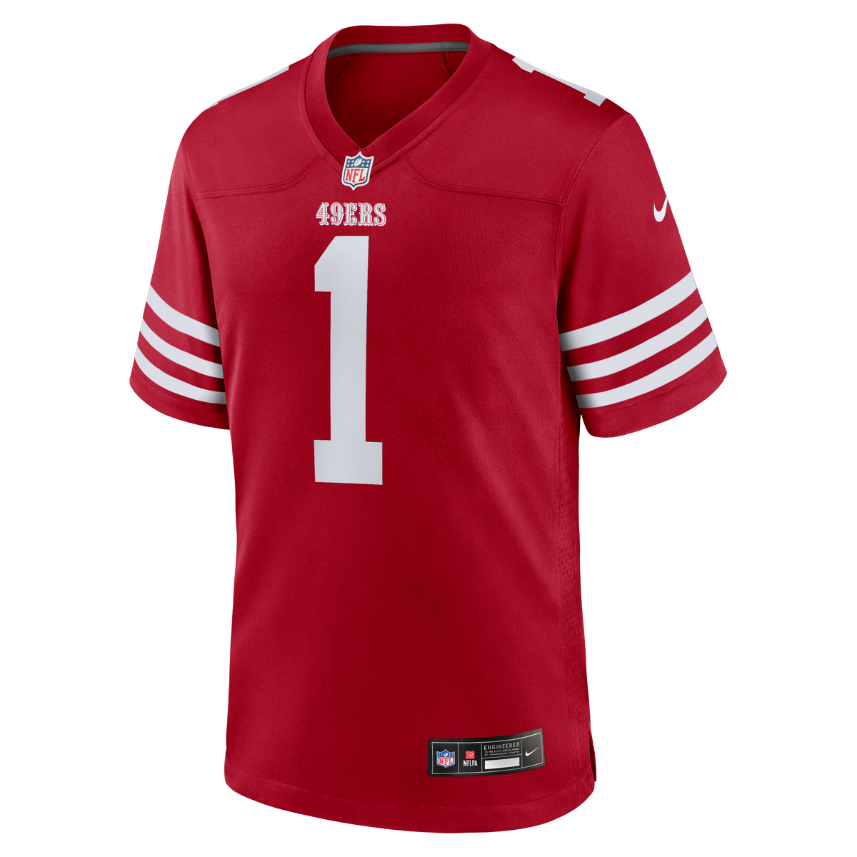 Men's San Francisco 49ers Number 1 Groom Nike Scarlet Game Jersey