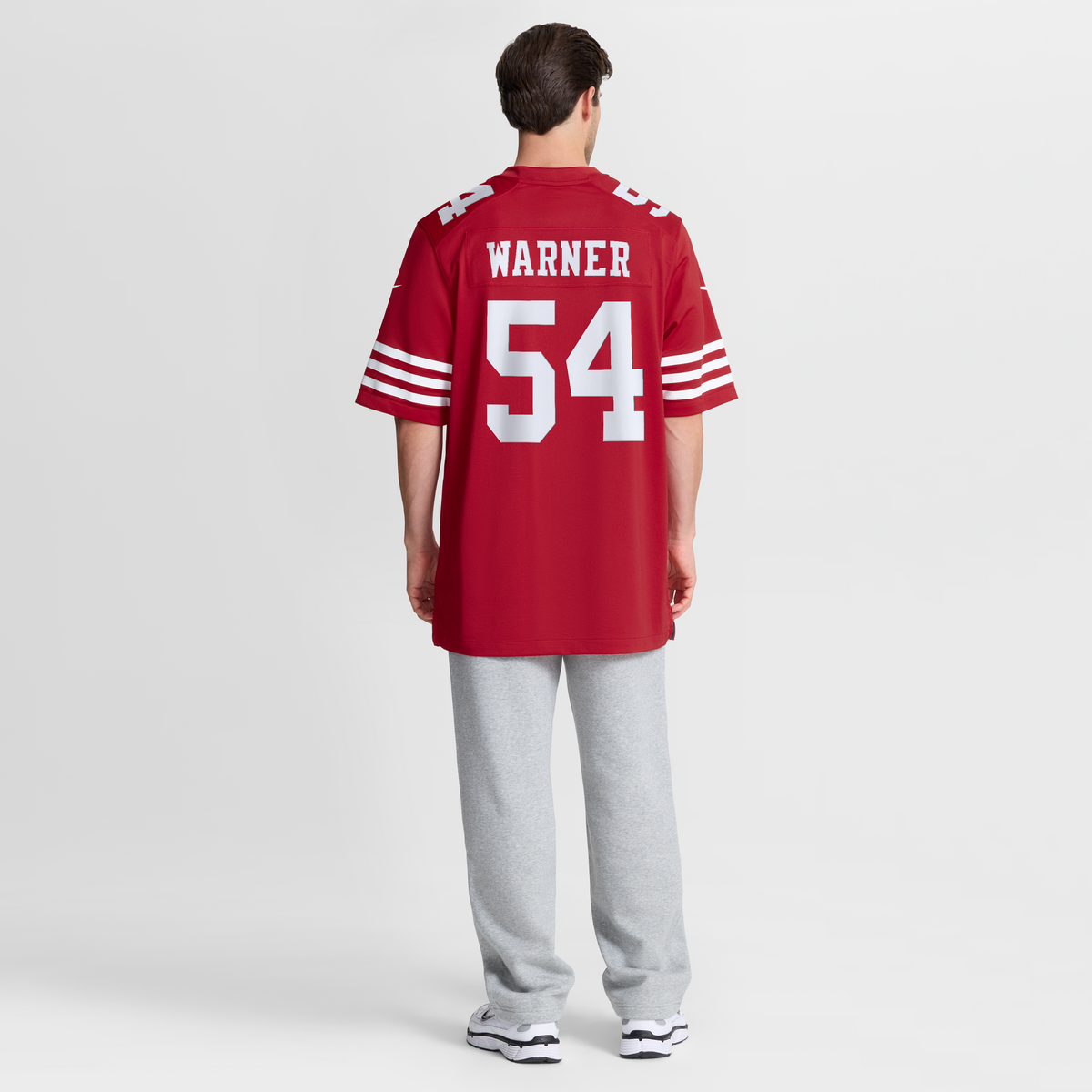 Men's San Francisco 49ers Fred Warner Nike Scarlet 80th Anniversary Game Jersey