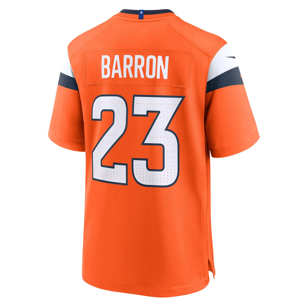 Men's Denver Broncos Jahdae Barron Nike  Orange Team Game Jersey