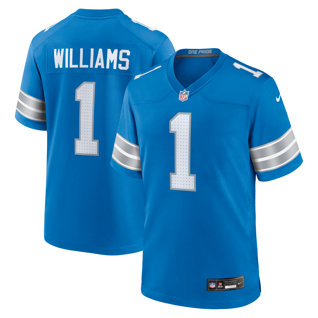 Men's Detroit Lions Jameson Williams Nike Blue Game Player Jersey