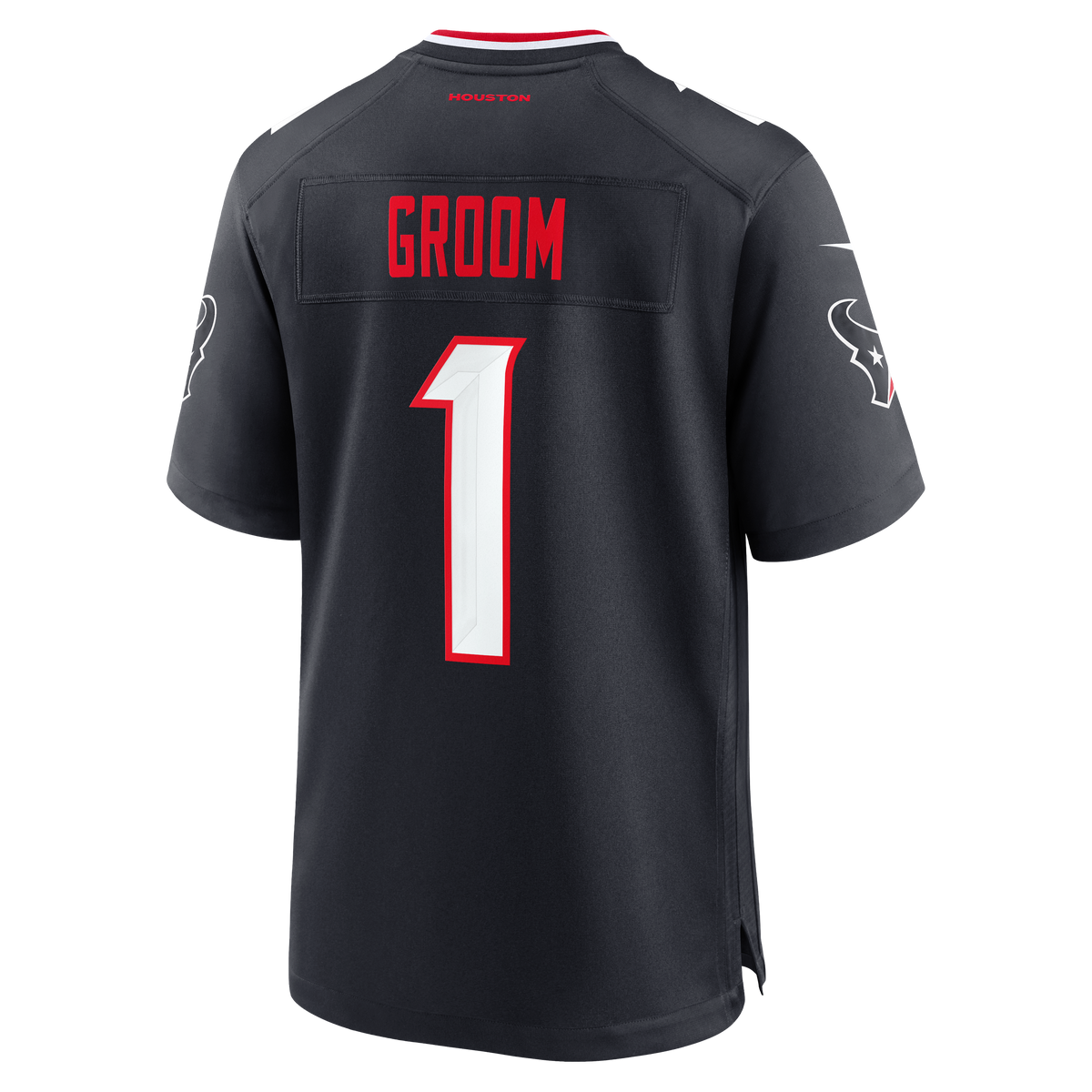 Men's Houston Texans Number 1 Groom Nike Navy Game Jersey