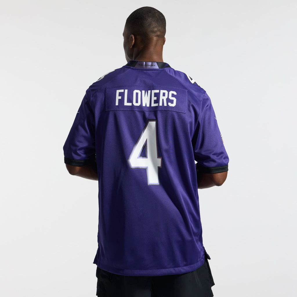 Men's Baltimore Ravens Zay Flowers Nike Purple Team Game Jersey