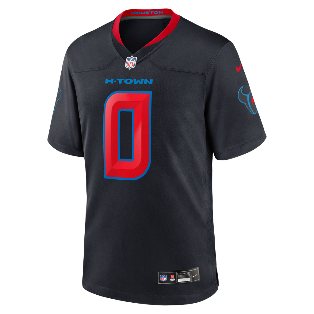Men's Houston Texans Azeez Al-Shaair Nike Navy Alternate Game Jersey