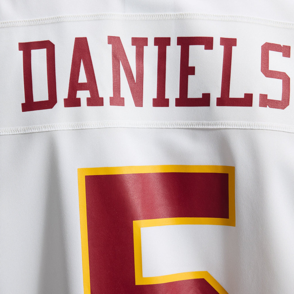 Men's Washington Commanders Jayden Daniels Nike White Game Super Bowl Era Jersey