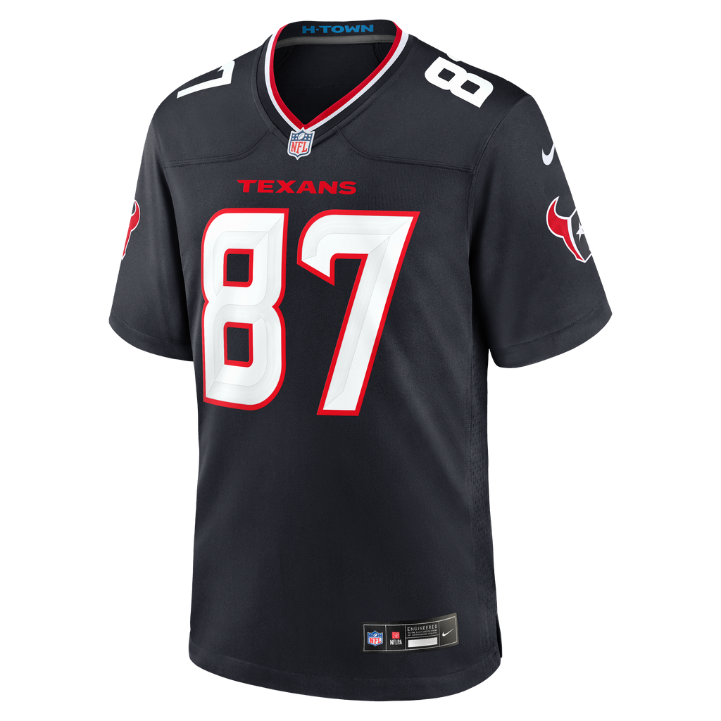 Men's Houston Texans Foster Moreau Nike  Navy Team Game Jersey