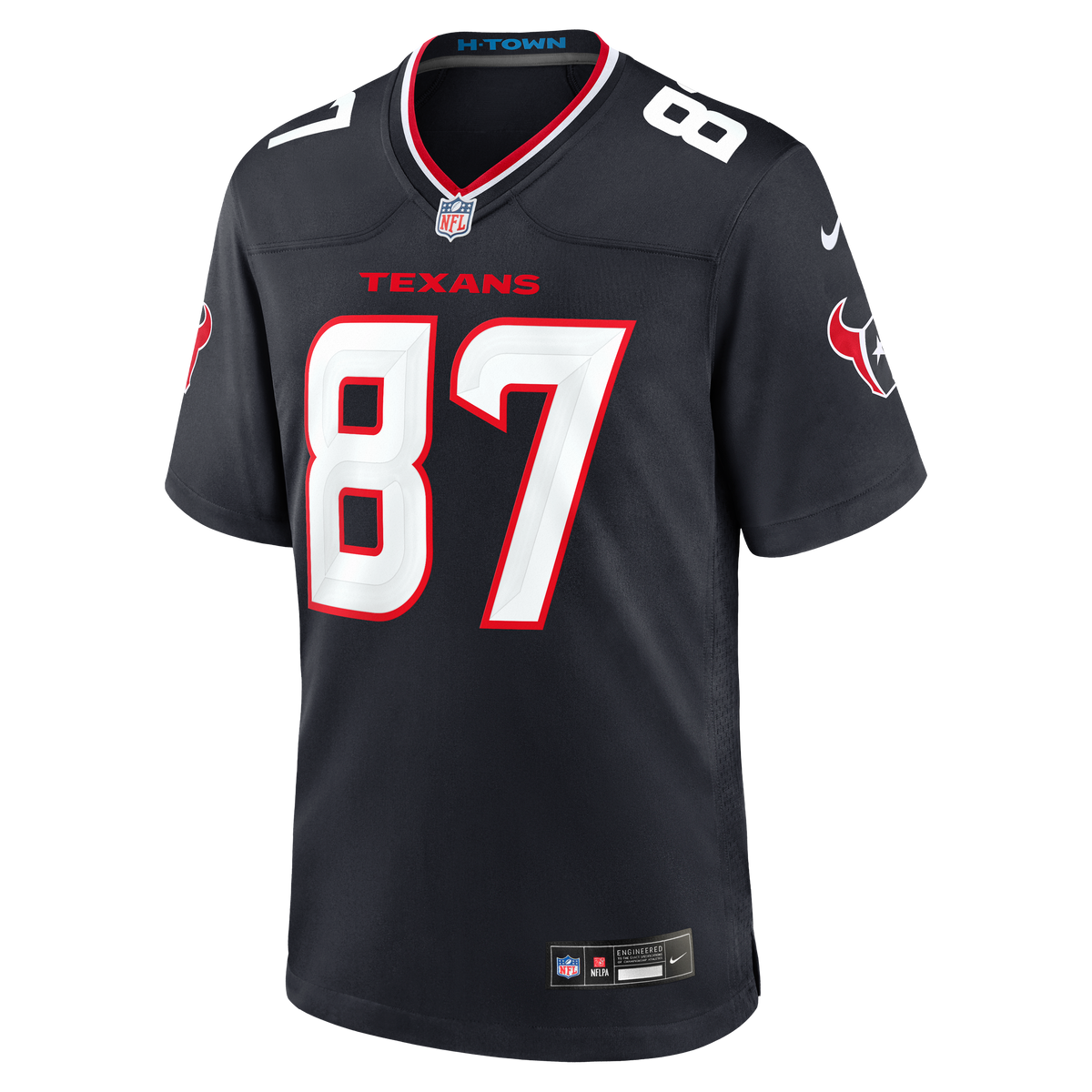 Men's Houston Texans Foster Moreau Nike  Navy Team Game Jersey