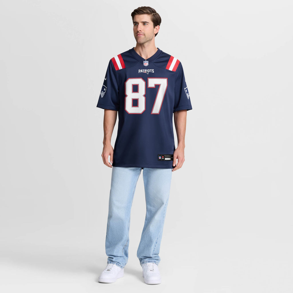 Men's New England Patriots Romeo Doubs Nike Navy Game Jersey
