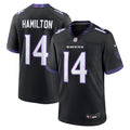 Men's Baltimore Ravens Kyle Hamilton Nike Black Alternate Game Jersey