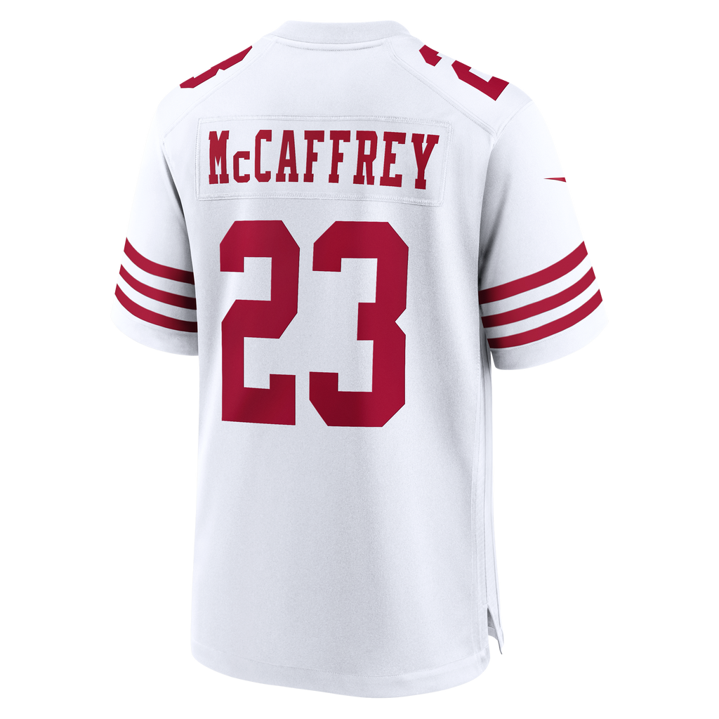 Men's San Francisco 49ers Christian McCaffrey Nike White 80th Anniversary Game Jersey