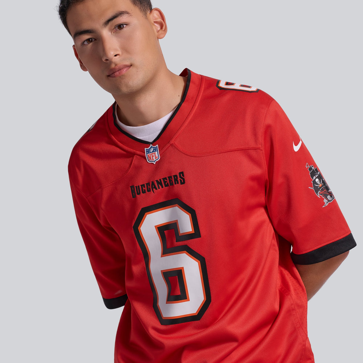 Men's Tampa Bay Buccaneers Baker Mayfield Nike Pewter Alternate Game Player Jersey