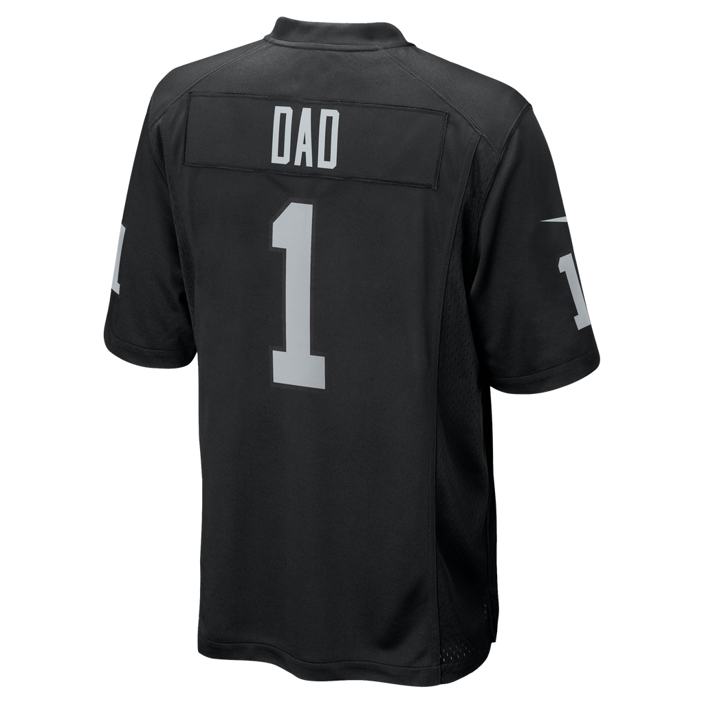 Men's Las Vegas Raiders Number 1 Dad Nike Black Game Jersey