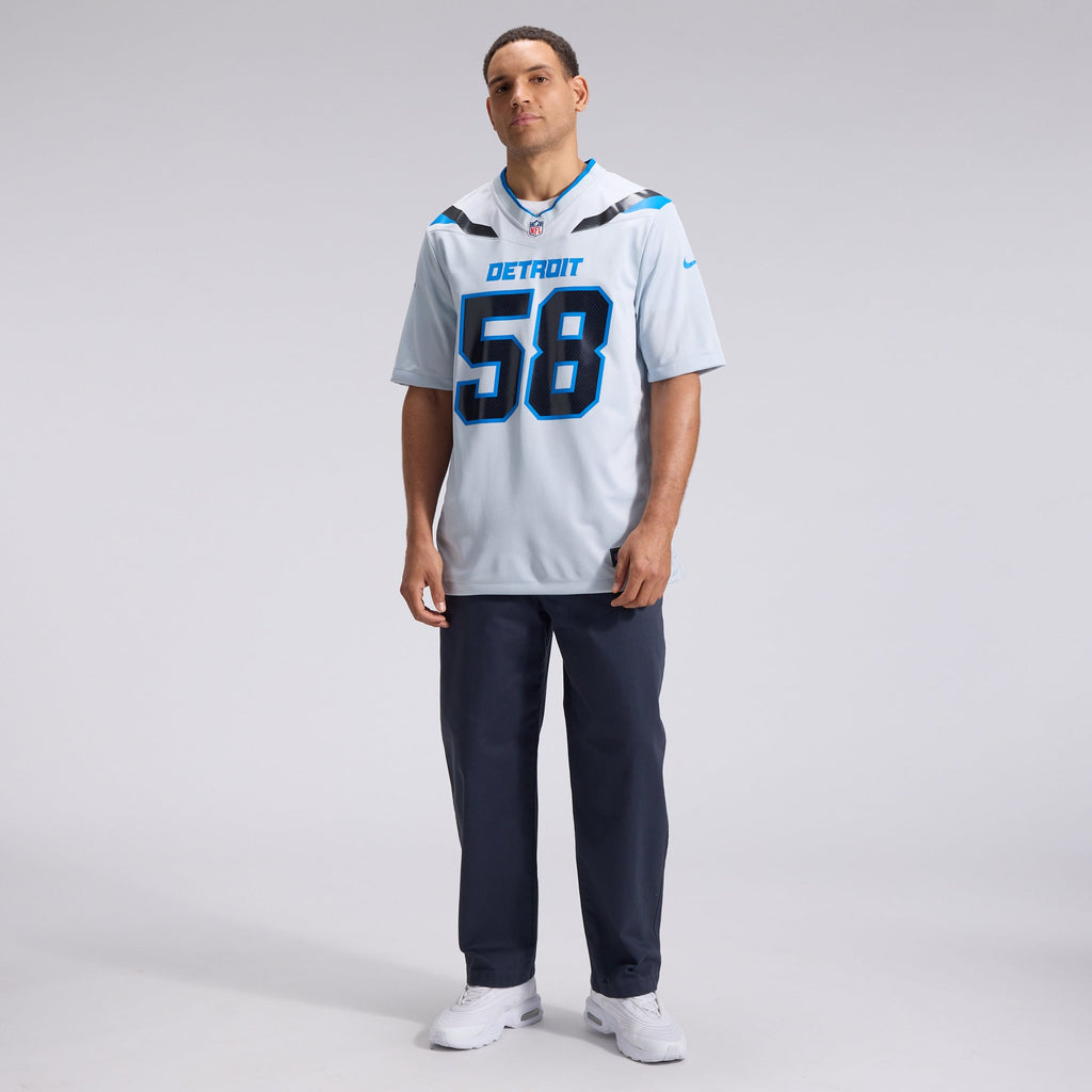Men's Detroit Lions Penei Sewell Nike Silver 2026 Rivalries Collection Game Jersey