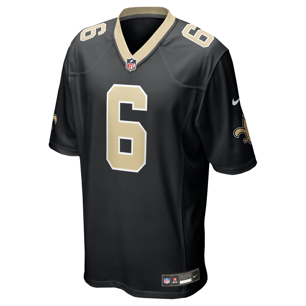 Men's New Orleans Saints Tyler Shough Nike Black Game Jersey
