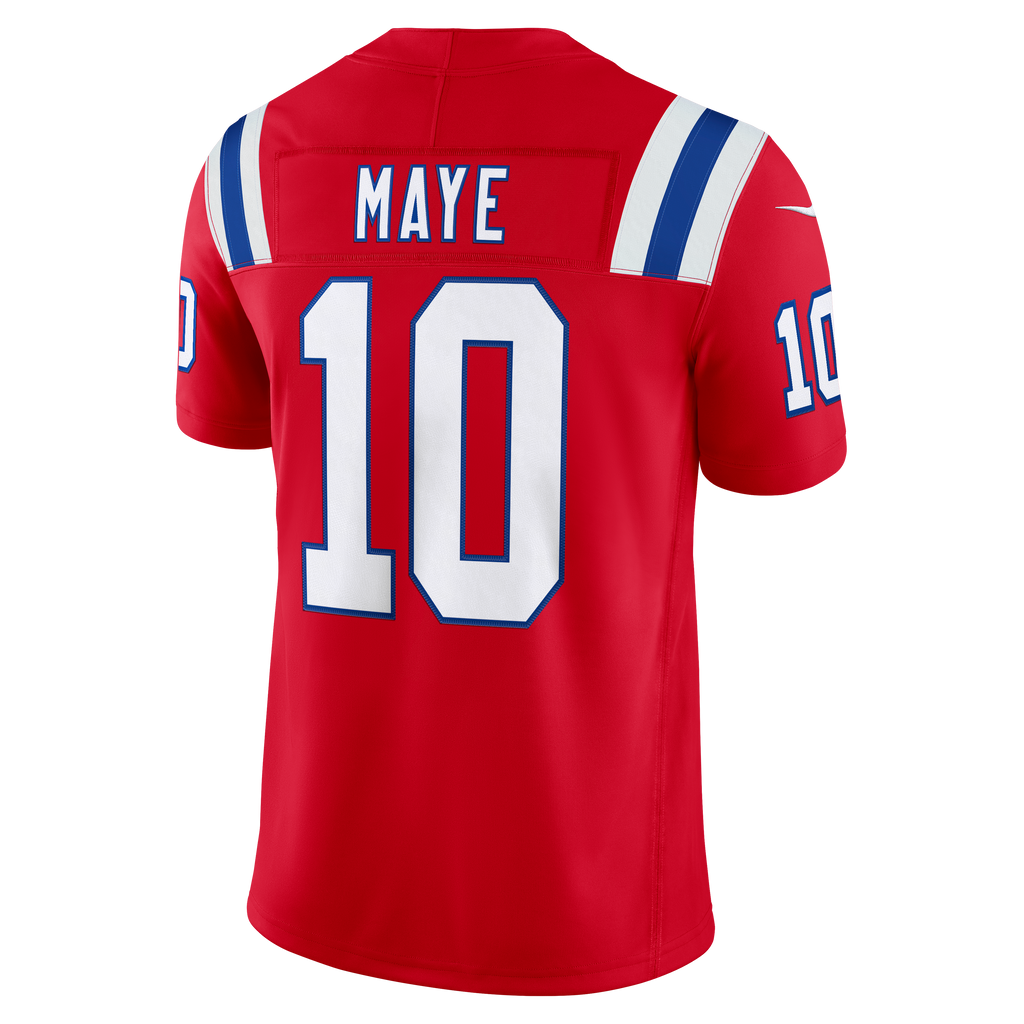 Men's New England Patriots Drake Maye Nike White Vapor F.U.S.E. Stitched Limited Jersey